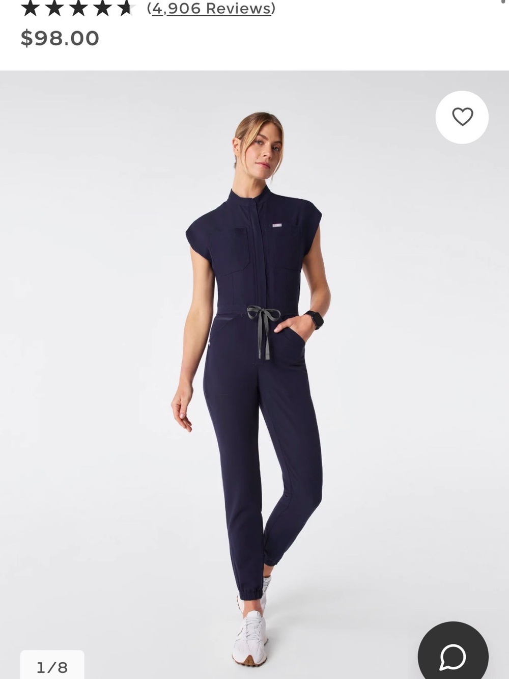 Figs Scrub Jumpsuit in Navy
